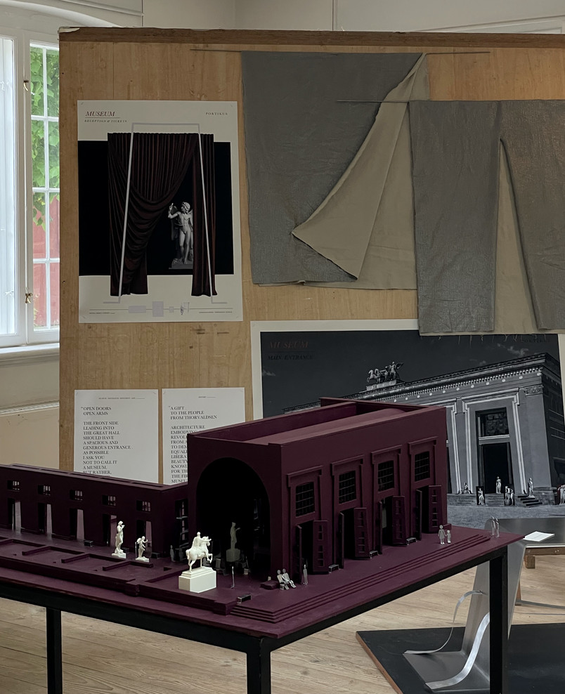 PORTIKUS  .  SITE SPECIFIC SPATIAL CONCEPT TO THORVALDSENS MUSEUM . BY JOSEFINE HELL 