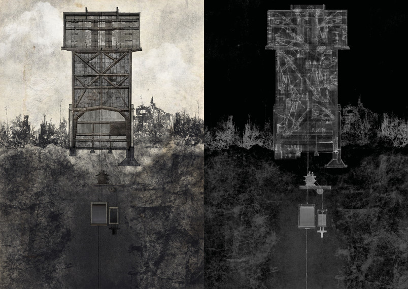 speculative section drawings of Krystyna Tower