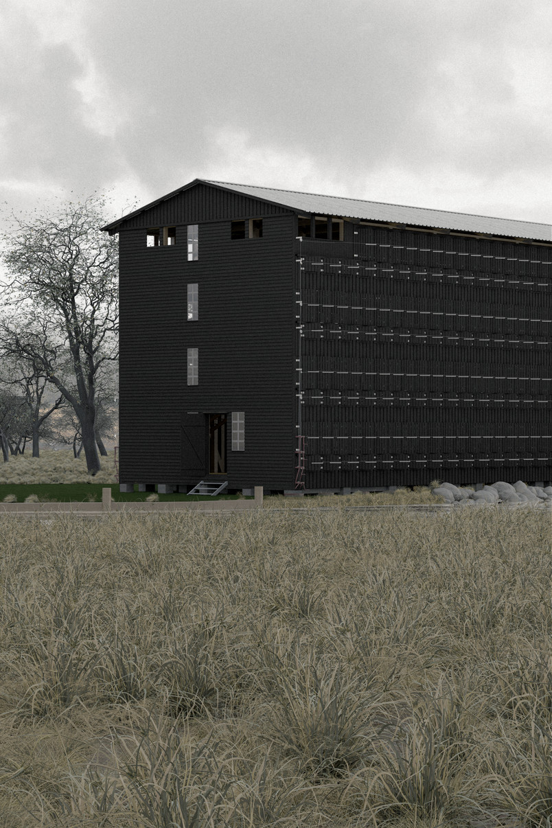Visualisering - eksteriør set mod nordgavl  