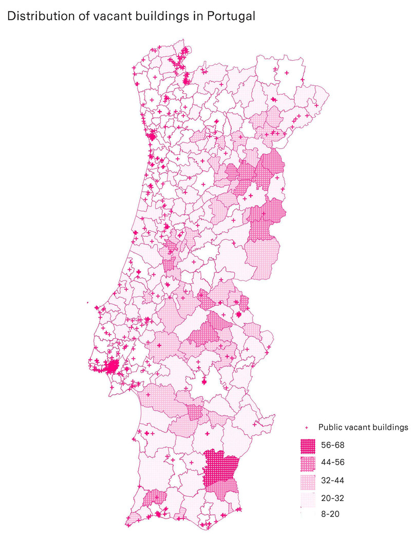 Mapping of vacancies in all of Portugal