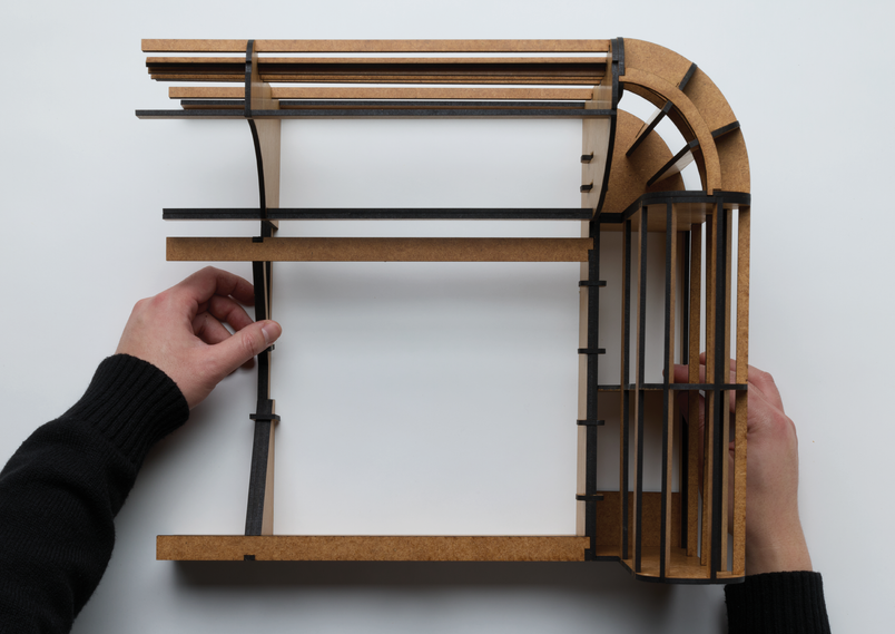 Study model of how a Chesterfield frames are made, Scale 1:2