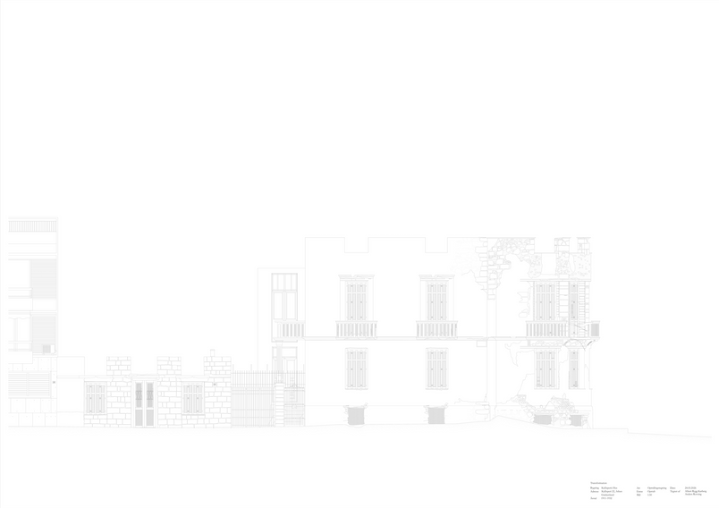 1:50 elevation A, Measured drawing