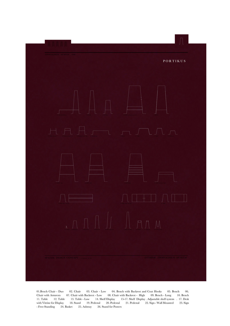 PORTIKUS COLLECTION .  SPATIAL CONCEPT . TO THORVALDSENS MUSEUM . BY JOSEFINE HELL 