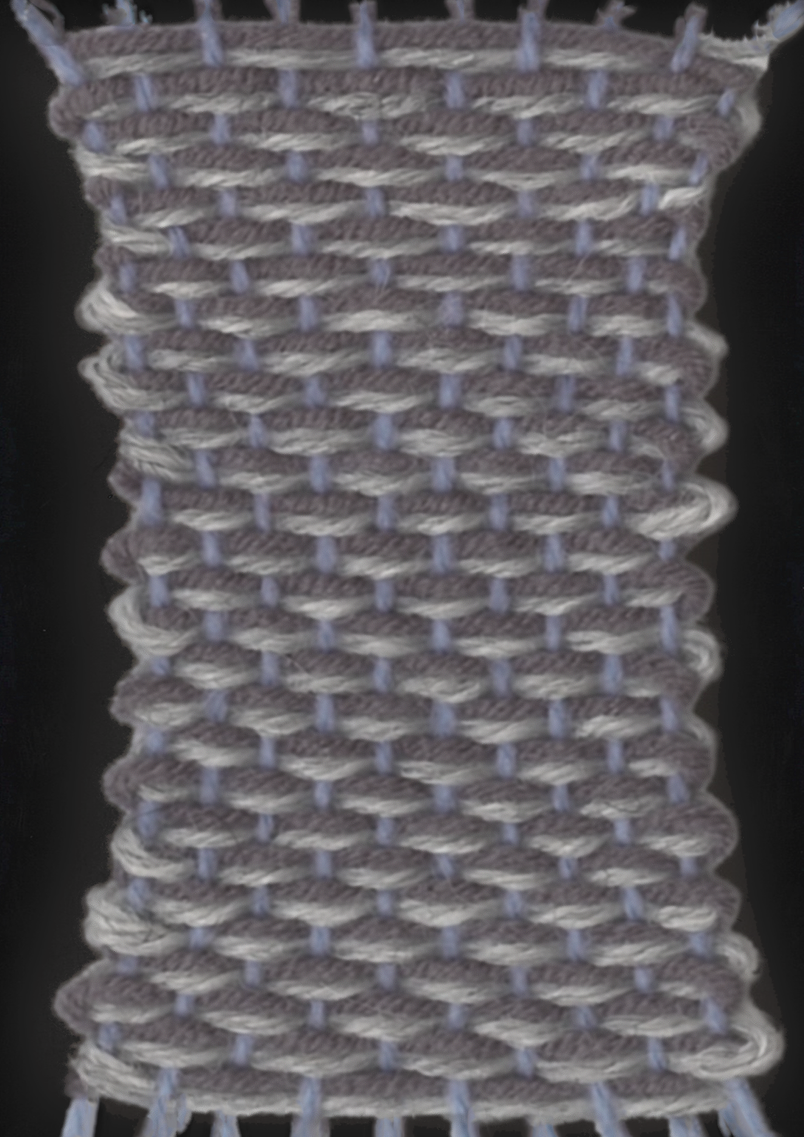 Woven analytical sample for Case A. The dense, evenly structured weave reflects a stable compliance baseline — an organisation where sustainability practices are partially formalised through established systems of certification, accountability, and production control.