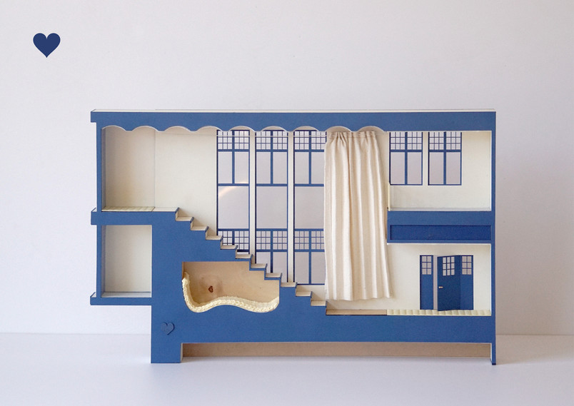 Model of the school's assembly staircase