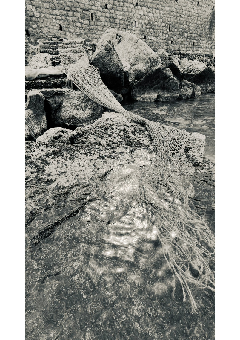 On-site intervention, jute above/below water, Hydra 2025
