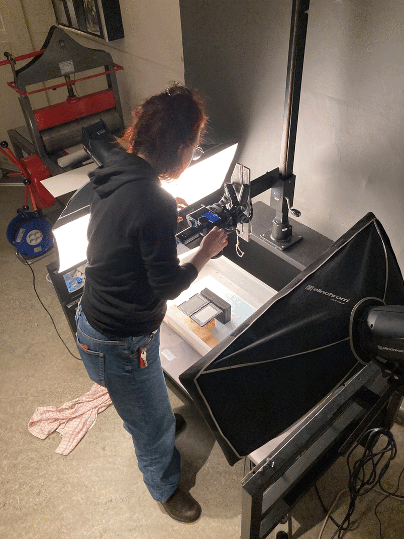 Photo documentation of model material