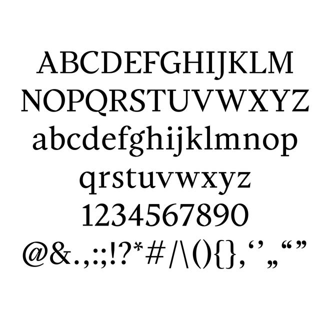 Basic character set – Roman