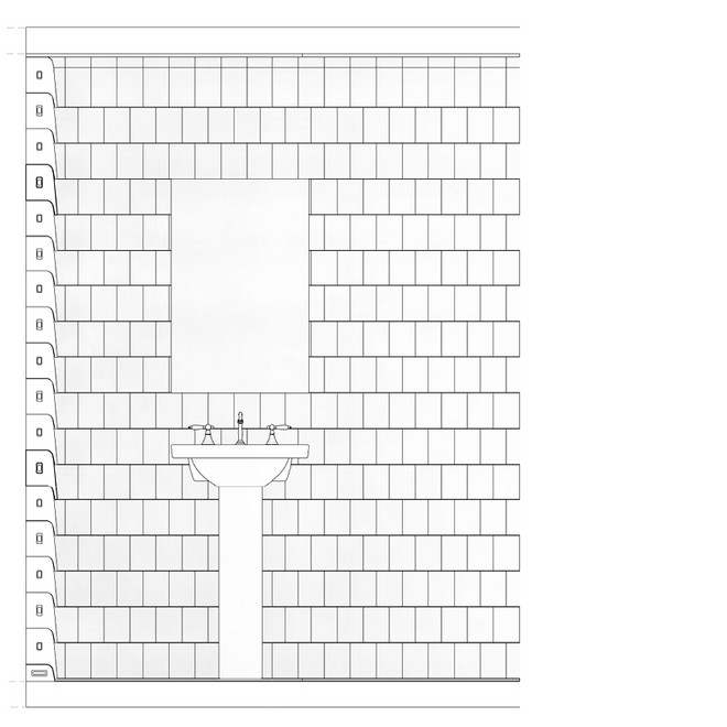 Bathroom wall elevation