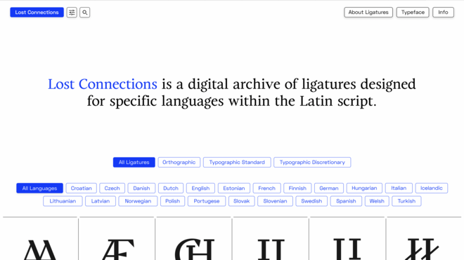 Main page – ligature gallery