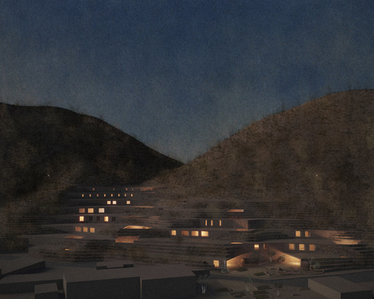 Integration of the building in its context - night