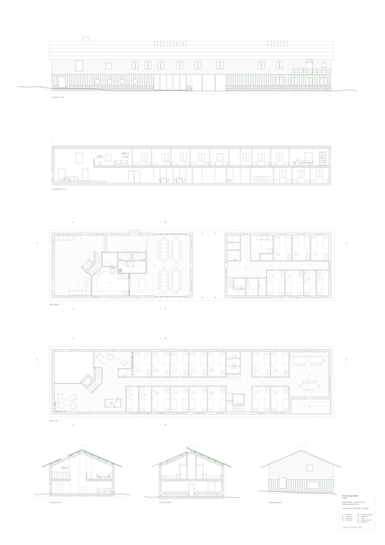 Elevhuset - samlet tegningssett  - 1:100