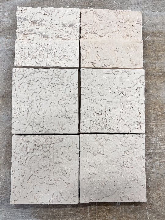 unglazed verson of a second set of 3d printed tiles