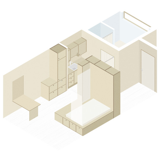 Isometric view - Student room