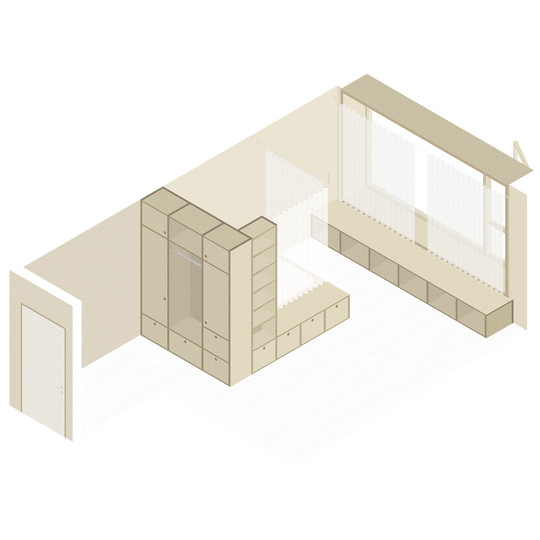 Isometric view - Student room