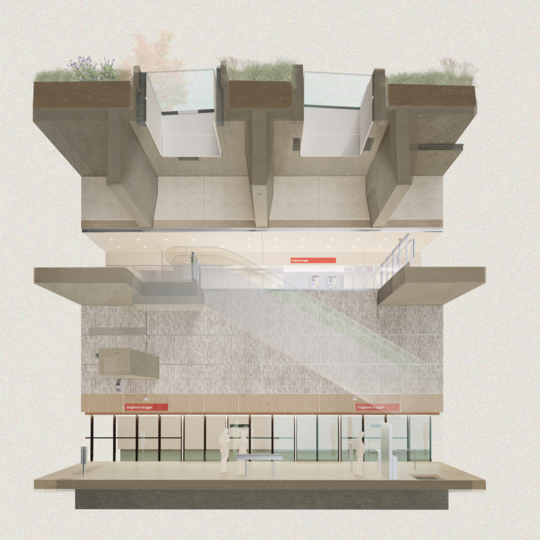 Snit visualisering gennem stationsdesign