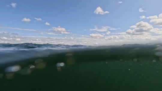Blue sky and water