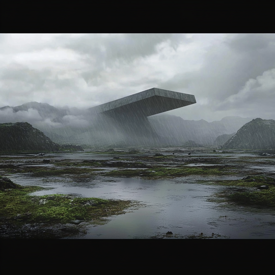 Ai image: Futuristic landscape