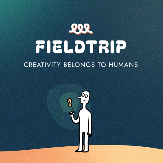 Fieldtrip logo and drawn figure with light bulb