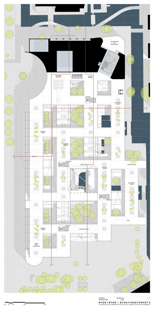 Byplan / Niveau 03 – Byens tag (1:400)