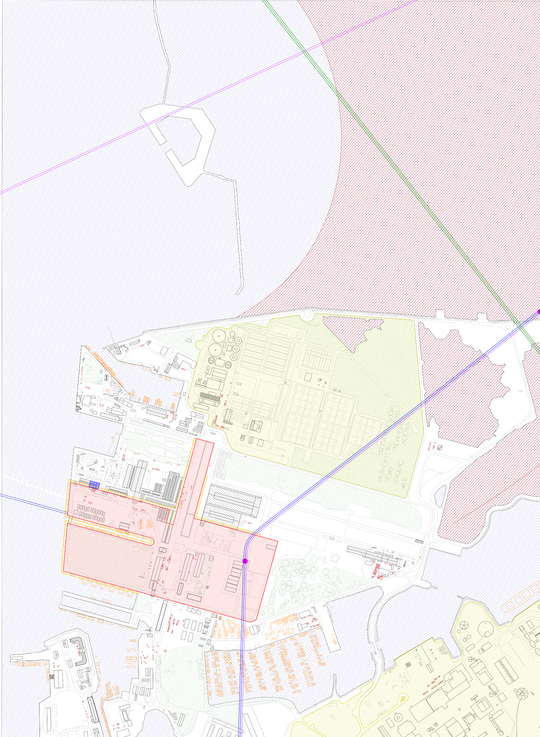 Refshaleøen Plan Drawing (site hatched in blue)