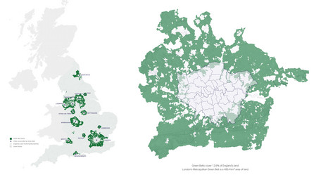 Land currently protected by Green Belt planning policies.