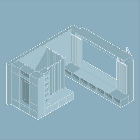 Isometric view - Student room