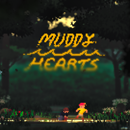Muddy Hearts pixel art front page