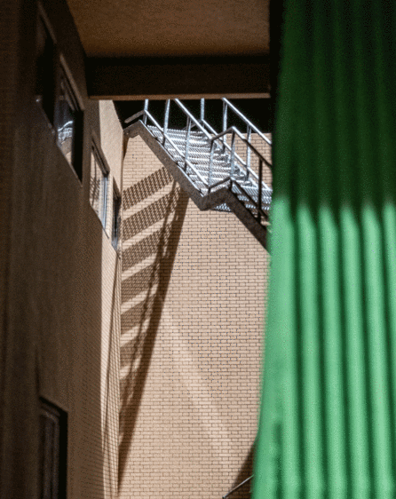 Animation of the entrance pathway with changing sunlight
