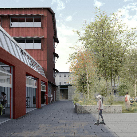 Visualisering fra det centrale gårdrum, Baggården
