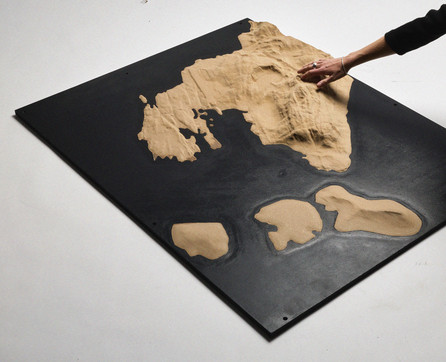 Model of Nuuk in MDF. Scale 1:10.000.