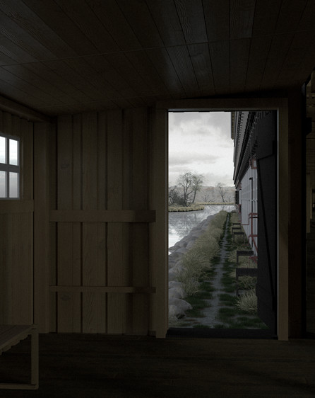 Visualisering: Tilbygning vest