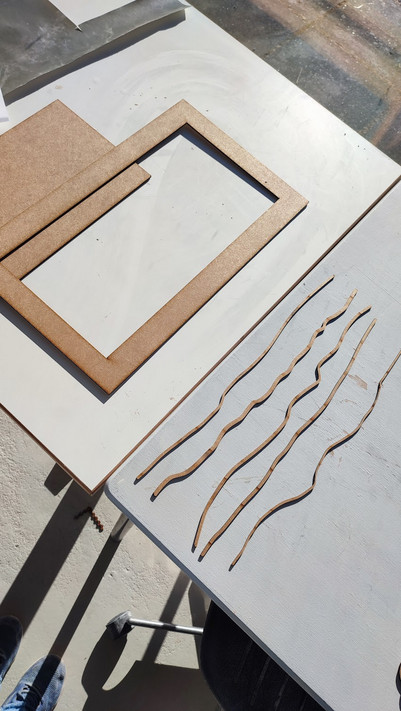 Lasercut tools, used for making the cladding. 