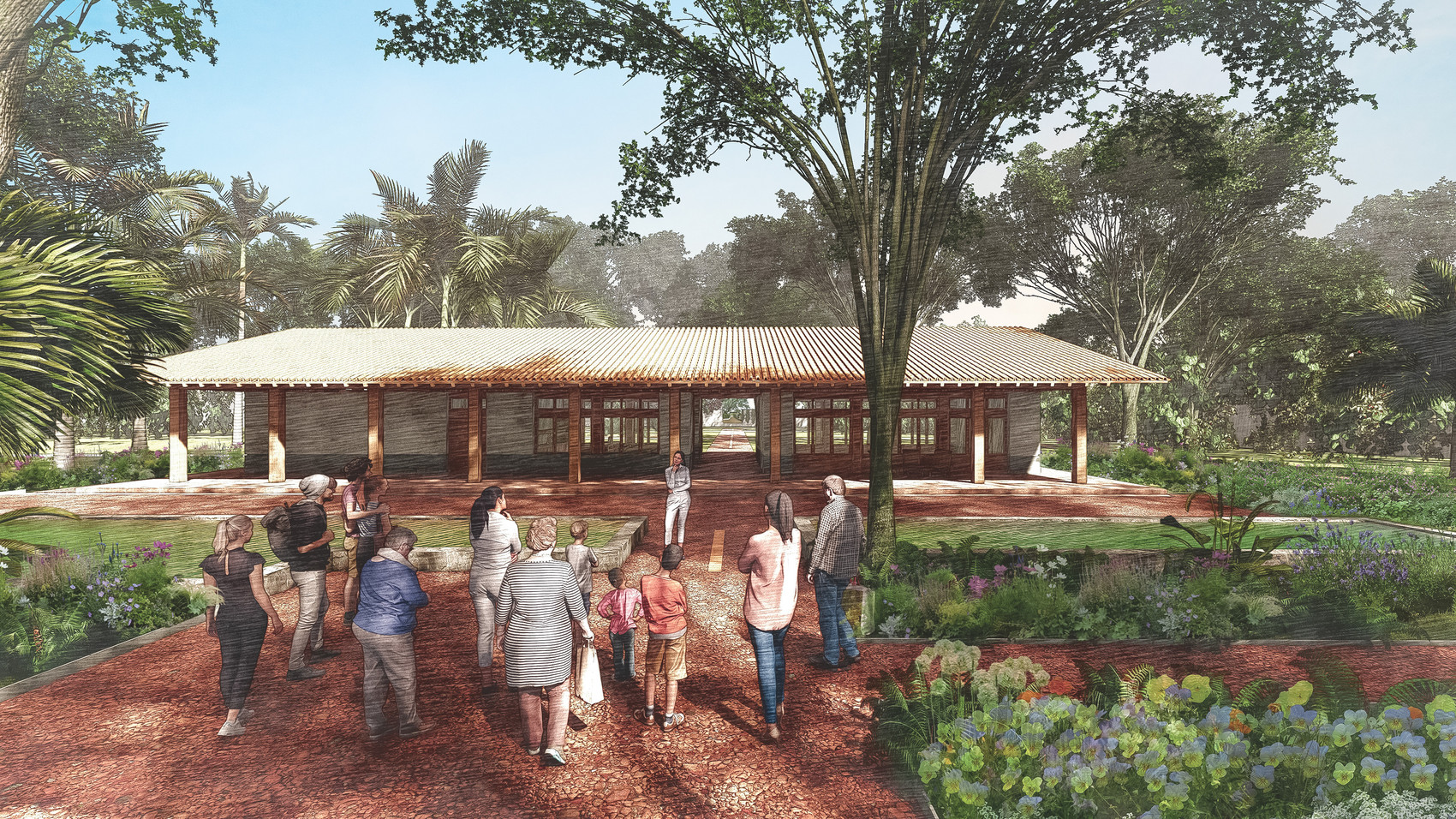 The image represents the welcome of all guests to the project and experience. 