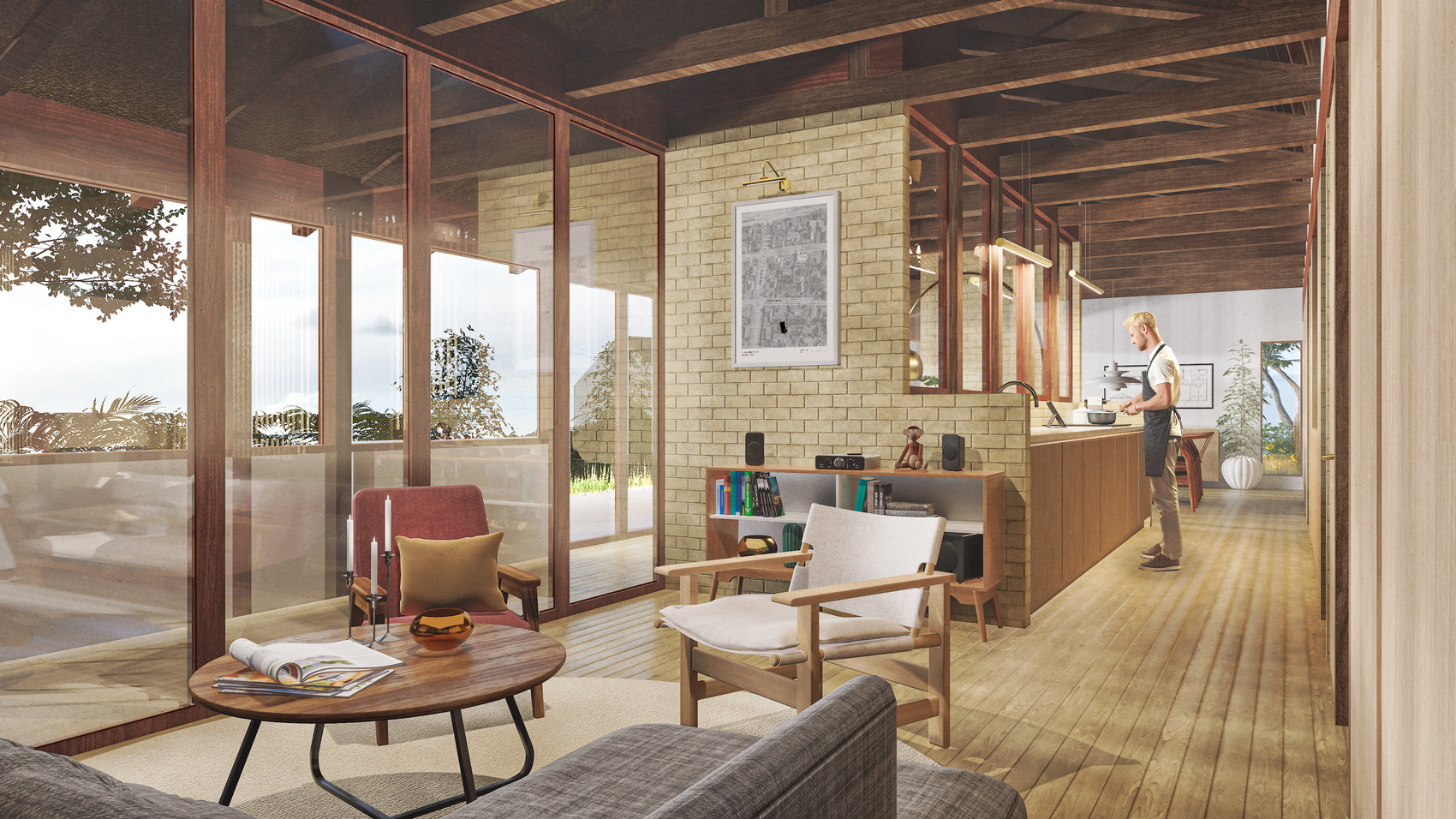 A view of the living room of proposed renovation