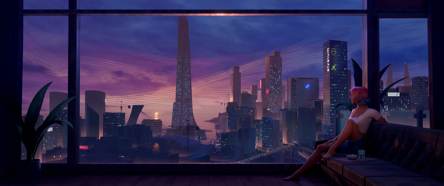 View of city from apartment