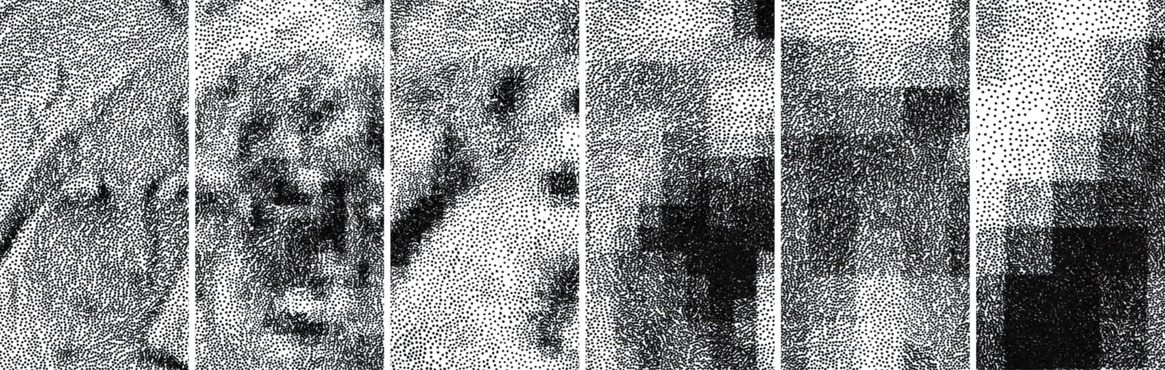 Enlarged pen plotted plat of Lenna test image processed through VGG.