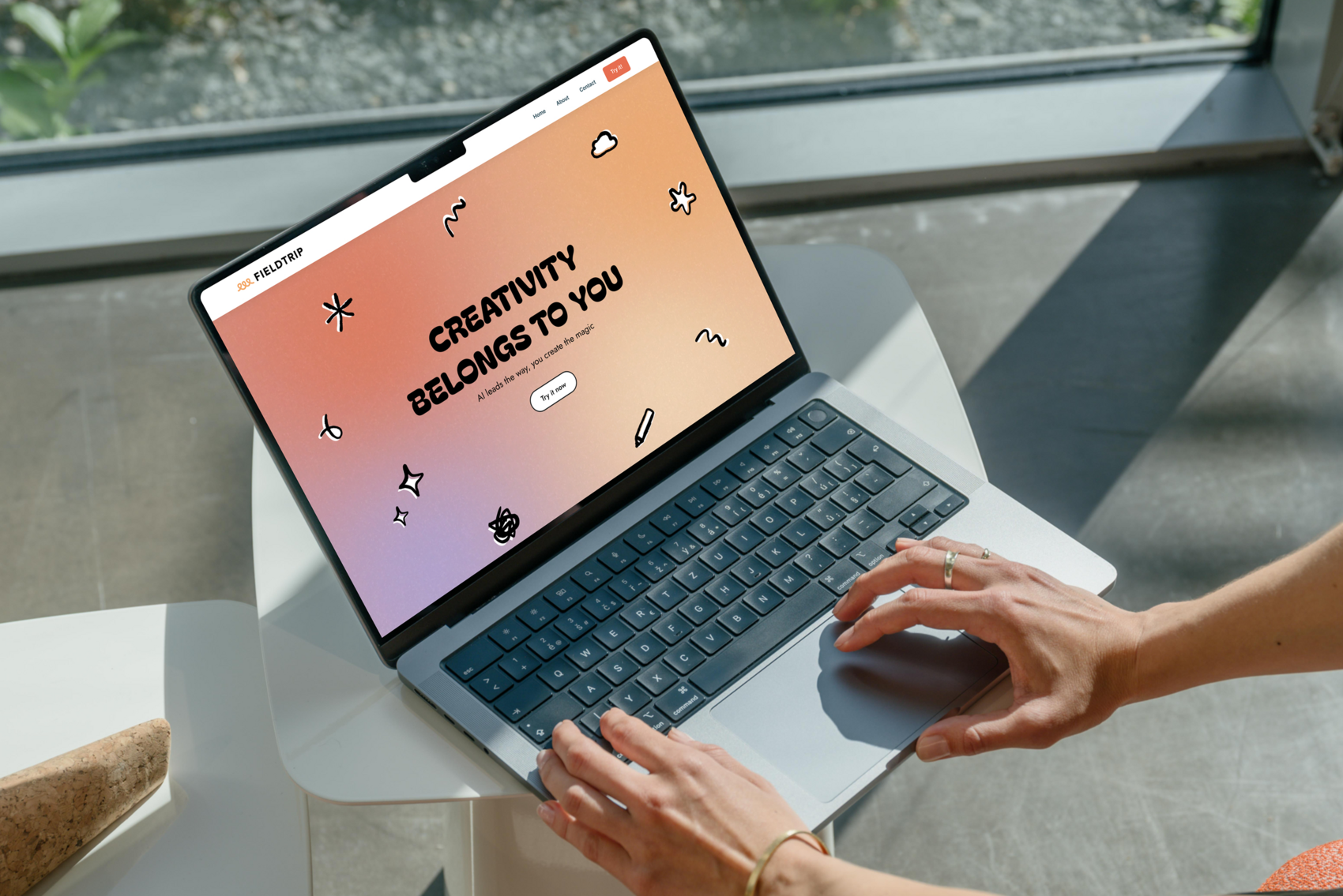 Laptop showing Fieldtrip website