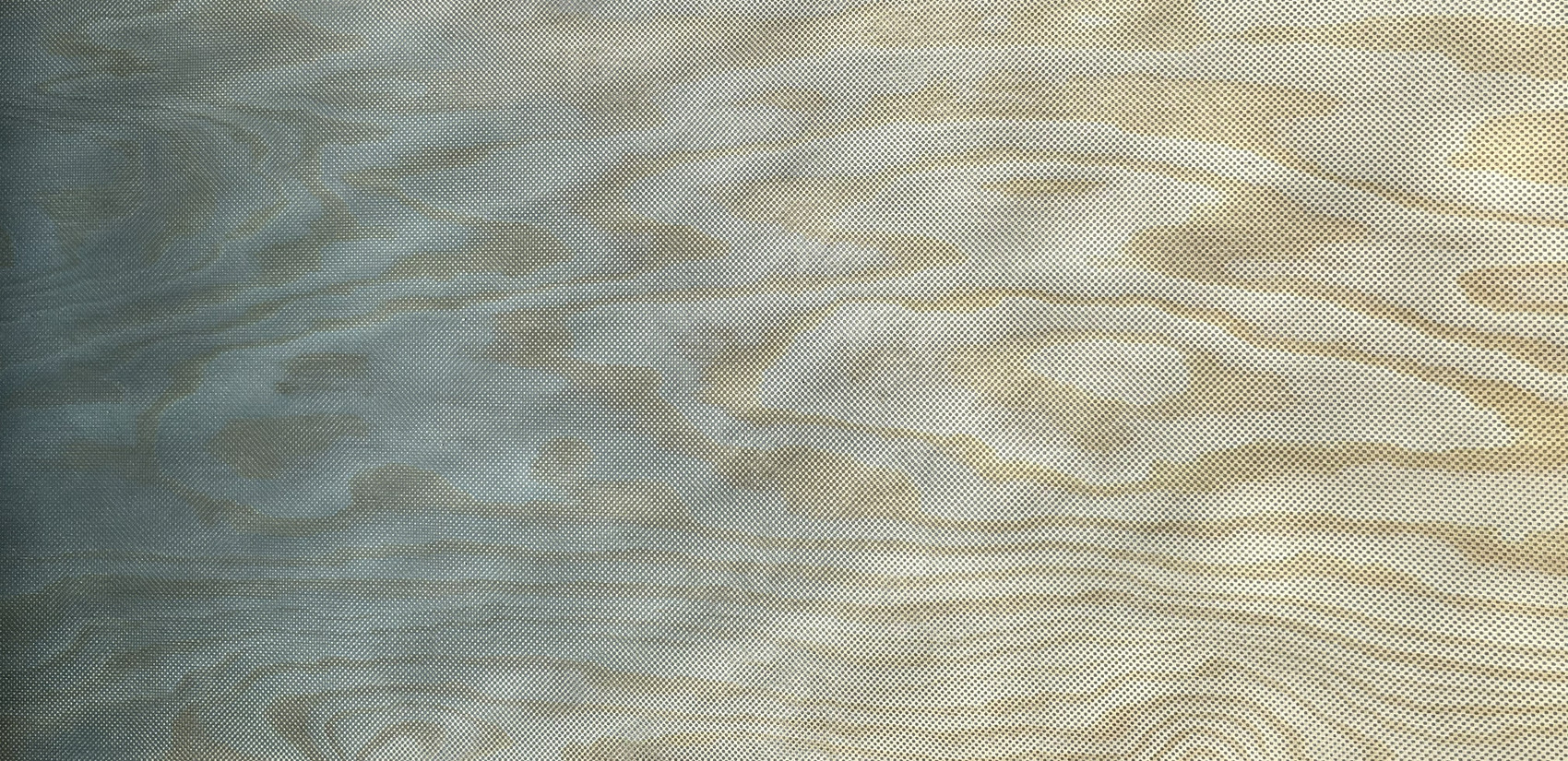 Close-up of screen-print on pine